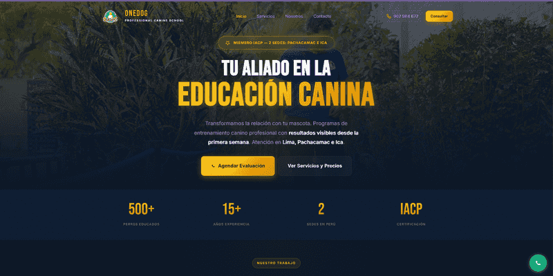 One Dog Perú — Web de educación canina profesional