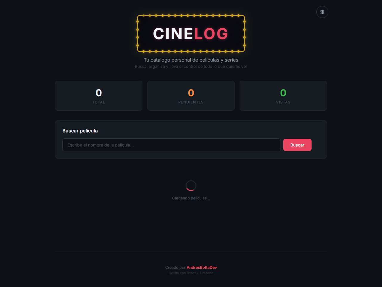CineLog — App de gestion de peliculas con React y Firebase