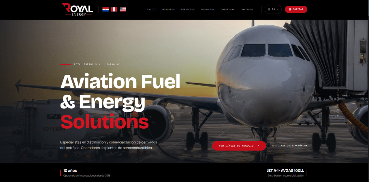 Royal Energy — Distribuidor de combustible de aviación en Paraguay